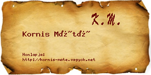 Kornis Máté névjegykártya